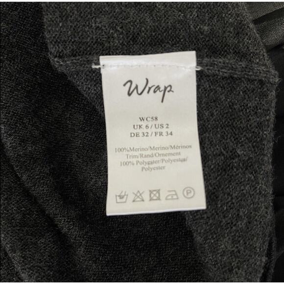 Wrap London Phoebe Merino Wool Pleated Shift Dress Size 2 Black Modest Academia - Picture 8 of 10